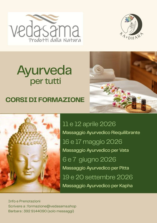 Corso Massaggio per Operatore Ayurvedico - Nuove date  - Ottobre '25/Gennaio '26